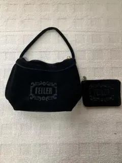 FEILERフェイラー　黒 ハンドバッグとポーチセット