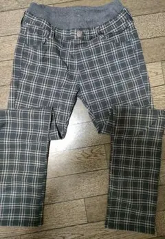 ikka グレーチェック柄 長ズボン 160cm