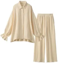 【上下２点セット】Ｗガーゼ　前開き　パジャマ　M