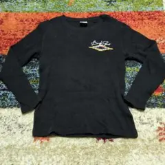 BODY GLOVE サーマル長袖Tシャツ 黒 L ネイティブ柄刺繍 ワッフルのサムネイル