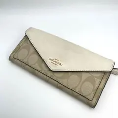 コーチ　coach 長財布　フラップウォレット　シグネチャー