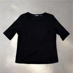 ランズエンド 五分袖カットソー カジュアル ブラック XL