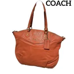 【COACH】 コーチ トートバッグ ハンドバッグ 2WAY オレンジカラー