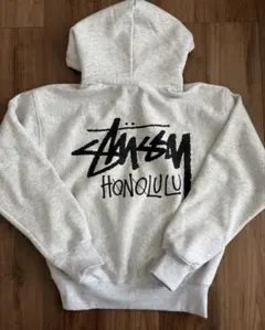 新品Stussyグレーフルジップパーカーハワイ限定HONOLULUユニセックスS 