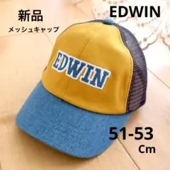 EDWIN　エドウィン　キャップ　帽子　新品　キッズ　デニム　イエロー　メッシュのサムネイル