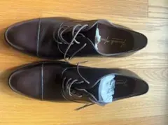ダークブラウン レザー レースアップシューズ
