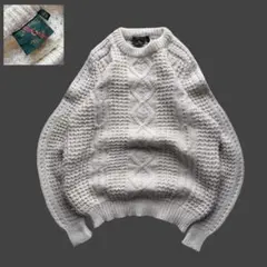 90s アイルランド製 ARAN KNIT SWEATER ウール100%ニット