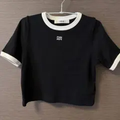 【FURFUR】 ブラック クロップドTシャツ