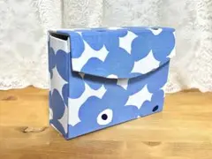 北欧風花柄 収納ボックス ( Dusty Blue )