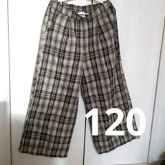 ☆美品☆ブラウン チェック柄 ワイドパンツ