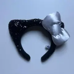 ユニバ カチューシャ キティ スパンコール 黒