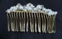 パール装飾ヘアコームとヘアピンセット和装洋装髪飾り