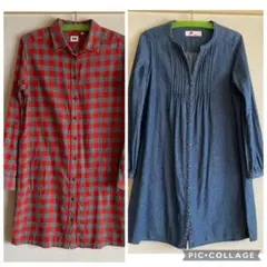 前開き・長袖チュニック・2枚セット