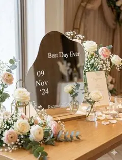 送料無料即日発送♪ 結婚式ウェルカムミラー｜ミラーステッカー｜名入れ・日付入り