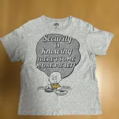 ユニクロPEANUTS チャーリー・ブラウン Tシャツ Sサイズ グレー