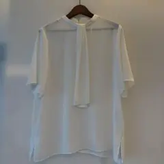 【新品】iCB ホワイト シフォン 半袖シャツ