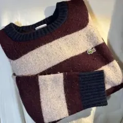 【希少ニット】lacoste ボーダーニット / free