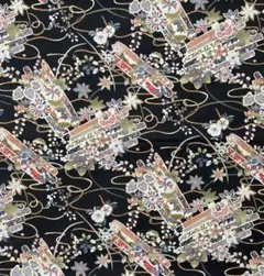 Munsell Collection 花柄 黒地 綿生地