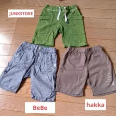 BeBe· hakka· JUNKSTORE　短パン 3着セット 90サイズのサムネイル