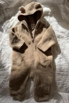 くまフード付きボアロンパース 6-12ヶ月 ベビーGAP