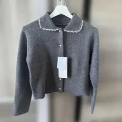 新品タグ付き　神戸レタス　レース襟付き　ニット　カーディガン