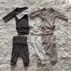 【美品】ボディスーツ＆パンツ6ピースセット　オーガニックコットン