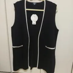 新品⬜シマダ　ジュンコ　part2 　ニット　ベスト　黒　L～