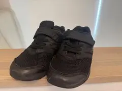 ブラックメッシュスニーカー ベルクロ付き　瞬足　SHUNSOKU 19.5