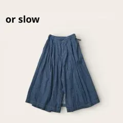 orSlow オアスロウ ワイドデニムガウチョパンツ S 日本製 インディゴ