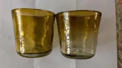 琥珀色のグラス2個セット