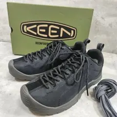 美品 KEEN JASPER NYLON WP 防水スニーカー 黒 24.5