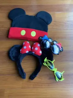 美品‼︎ ディズニー カチューシャ ニット キャップ サングラス グッズ セット