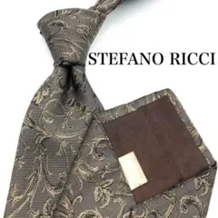 【大特価】STEFANO RICCI 植物柄 ボタニカル柄 グレー 光沢のサムネイル