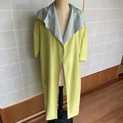 イエローグレー ロングコート 半袖