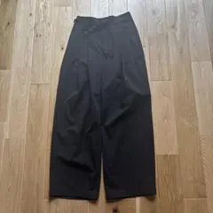 新品　ハンチ　麻ライクベルト紐付きタックパンツのサムネイル