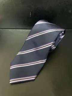 ネイビー•パープルストライプ　ネクタイのサムネイル