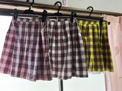 チェック柄スカート3点セット