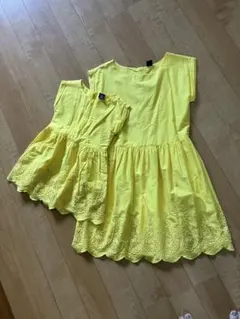 お揃いGapKids 半袖ワンピース 2点セット イエローのサムネイル