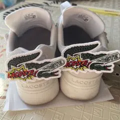 LACOSTE ホワイト スニーカー　ワッペン付　28cm