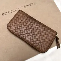 ✨良品✨ボッテガヴェネタ　長財布　ナッパレザー　ラウンドファスナー　ブラウン