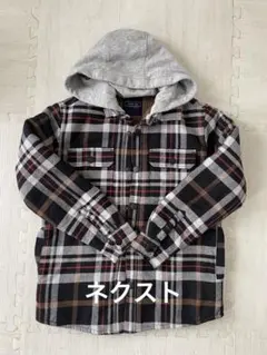 【美品】NEXT フード付きチェックボアジャケット