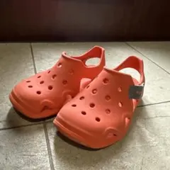 CROCS オレンジ サンダル キッズ用