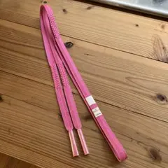 ピンク帯締め ポリエステル編み込みデザイン