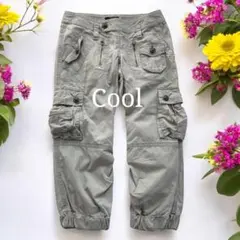 Coolカーゴパンツ グレー Fサイズ 大人かっこいい 薄手