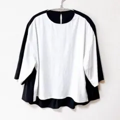 ◆ボーダーズアットバルコニー◆パフスリーブ半袖カットソー◆白×黒白◆36 ボーダーズアットバルコニー パフスリーブ ホワイト 36 Sサイズ 春・夏