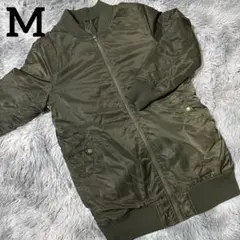 オリーブカラー ロング ジップアップ ジャンパー Mのサムネイル