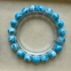 天然無処理 ラリマー ブレスレット 14mm-62g - メルカリ
