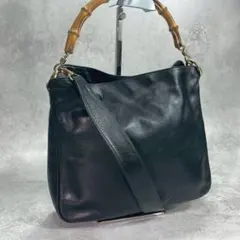✨美品✨GUCCI ショルダーバッグ 2way バンブー ブラック レザーのサムネイル