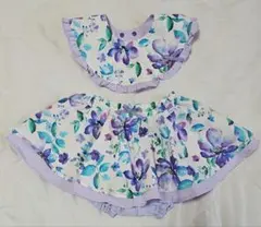 アナスイミニ　スカートパンツ ブルマ　スタイ 水彩花柄 パープル紫