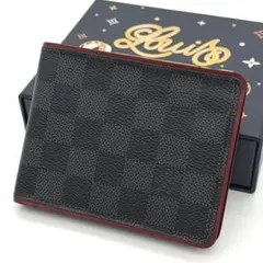 希少カラー★ルイヴィトン グラフィット 二つ折り財布 ミュルティプル 内側レッドのサムネイル